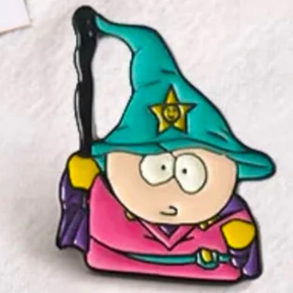 South Park Enamel Pin Eric Cartman Wizard King Metal TV Cartoon Bag Charm NEW